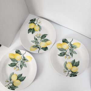 Royal Norfolk Salad Dessert Appetizer Plates Yellow Lemon Approx. 7.5"  Set of 3